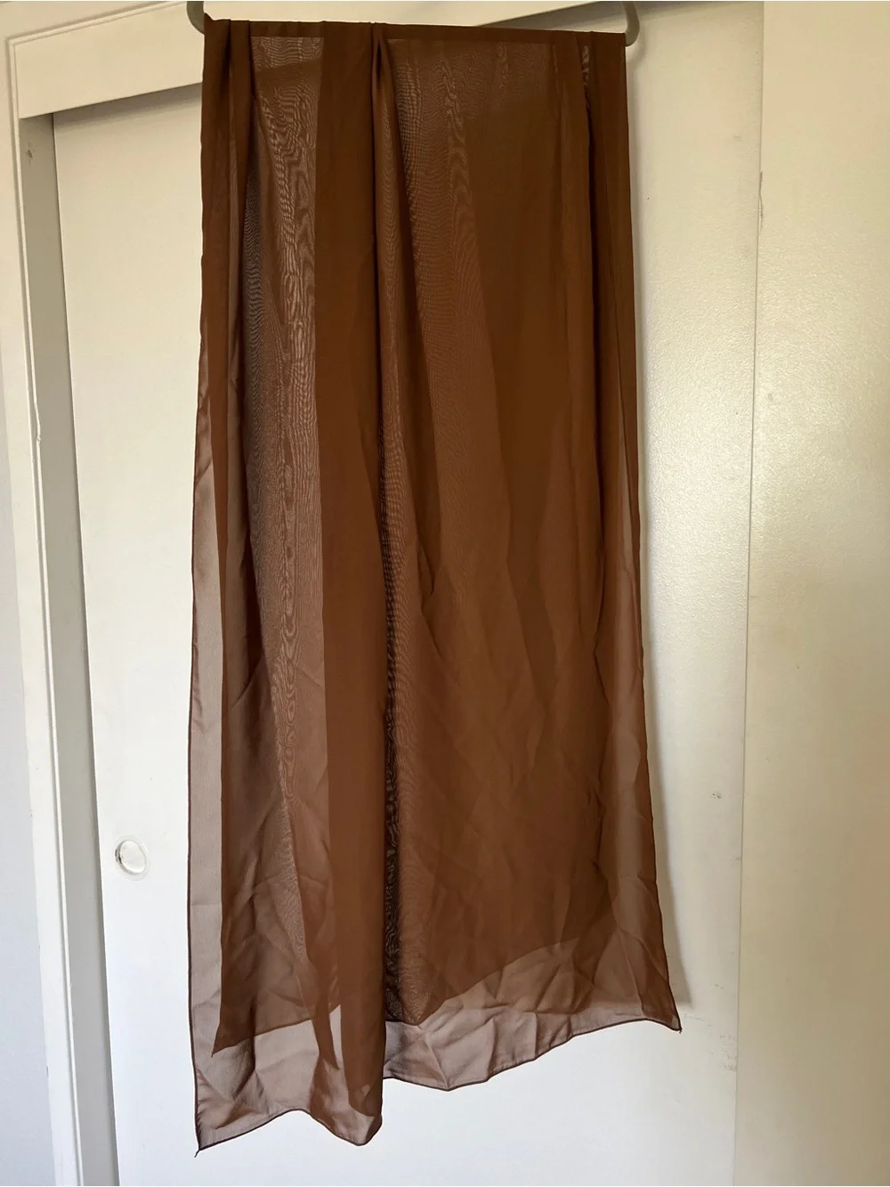 Brown chiffon shawl shoulder wrap- sheer shawl for formal dress wedding guest - Picture 2 of 4